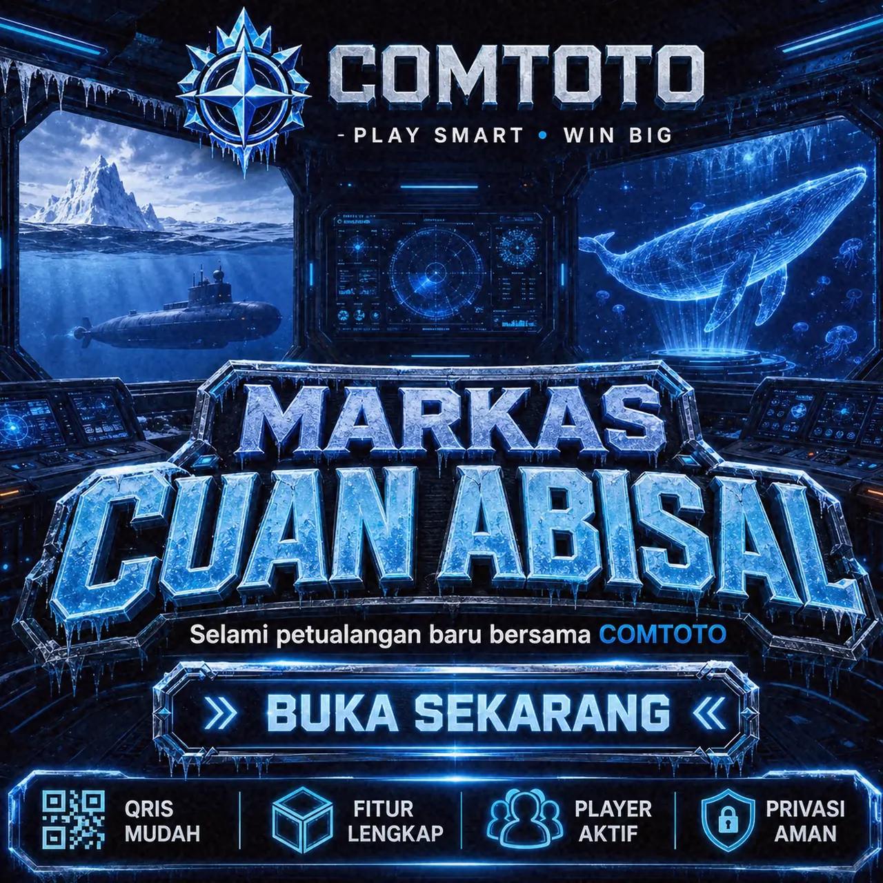 Ilustrasi tampilan responsive situs COMTOTO di HP dan laptop